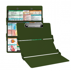WhiteCoat Clipboard® Trifold - Army Green Veterinary Medicine Edition